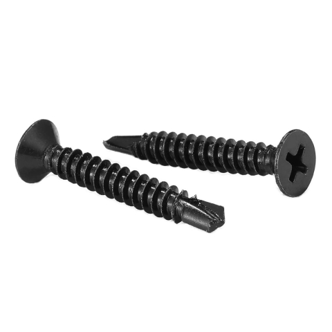 Sisteme de Fixare - Surub autoperforant pentru rigips, 3.5x55 mm, extra-lung, varf forant, cap inecat, otel fosfatat, pentru aplicatii speciale si structuri complexe, negru