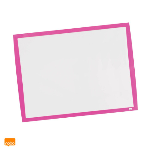 Birotica papetarie - Tabla magnetica Nobo Joy cu rama roz, suprafata alba, 43x58.5 cm