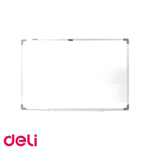 Birotica papetarie - Tabla whiteboard magnetica Deli, rama aluminiu, 60x90 cm, montaj vertical sau orizontal, pentru birou si sala de clasa