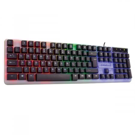 Accesorii Gaming - Tastatura gaming cu 12 taste multimedia, anti-ghosting, Neon, iluminare LED din spate, lungime cablu 1.8 m