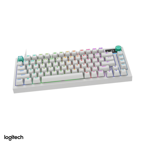 Accesorii IT - Tastatura mecanica de gaming Logitech G316 X 75, cu fir USB-C, switch-uri tactile hot-swap, LIGHTSYNC RGB, 8 kHz, format 75%, layout US International, alb, 920-014319