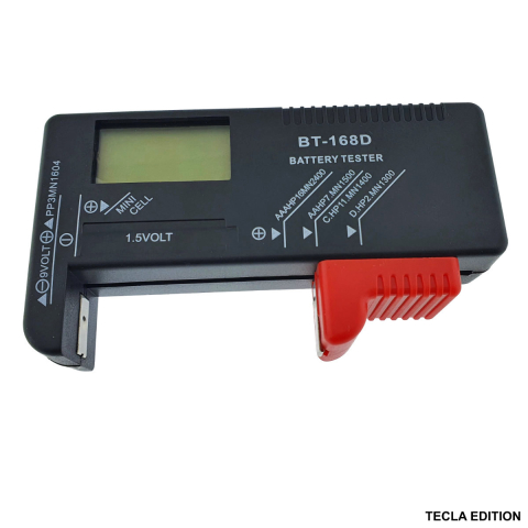 Accesorii pentru incarcare si testare - Tester electronic pentru baterii si acumulatori AA, AAA, C, D, 9V si butoni, Afisaj digital LCD, compatibil cu baterii alcaline, reincarcabile Ni-MH/Ni-Cd si baterii buton 1.5V, portabil