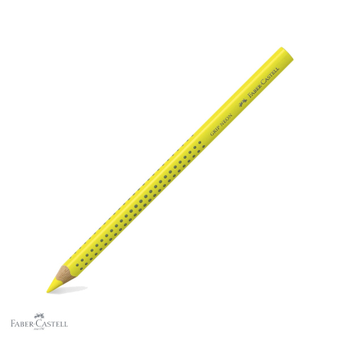 Markere - Textmarker creion Faber-Castell Grip fluorescent galben, mina groasa 5.4 mm, zona ergonomica triunghiulara