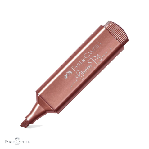 Markere - Textmarker rosu metalizat Faber-Castell 1546, cerneala pe baza de apa, pentru accente stralucitoare pe hartie