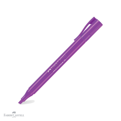 Markere - Textmarker violet Faber-Castell 38, varf tesit, 2 grosimi de scriere, superfluorescent, pentru birou si scoala