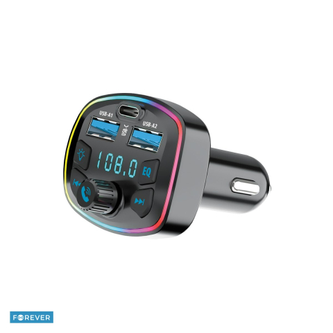 Accesorii Diverse - Transmitator FM Forever BT TR-360, USB tip A, USB-C, 20 W, Negru