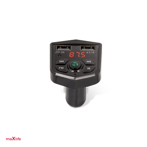 Car FM - Transmitator FM Maxlife BT MXFT-02, USB tip A, WMA, MP3, 15,50 W, Negru