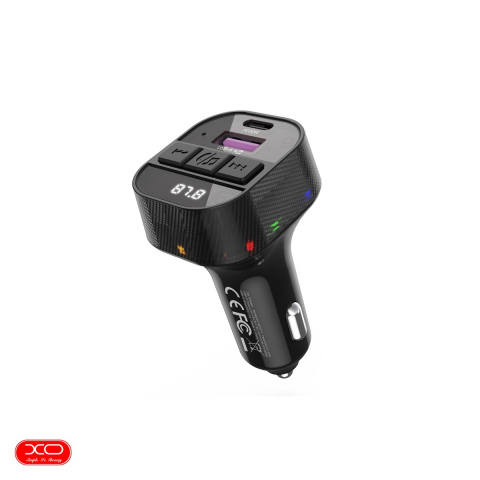 Car FM - Transmitator FM XO BCC17 Bluetooth MP3 incarcator auto 30W, USB tip A, USB-C, 3 A, Negru