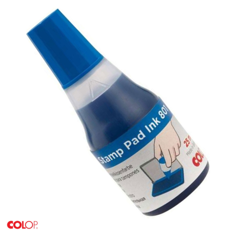 Stampile si accesorii - Tus pentru stampile metalice COLOP, pe baza de ulei, cu dozator, 25 ml, albastru
