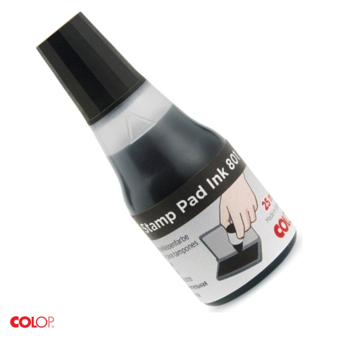 Stampile si accesorii - Tus pentru stampile metalice COLOP, pe baza de ulei, cu dozator, 25 ml, negru