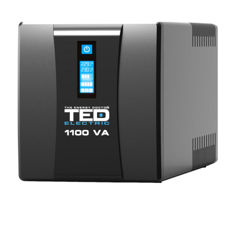 Sisteme UPS - UPS Line Interactive 1100VA 600W LCD 4 Iesiri Schuko Management USB AVR pentru Retelistica & Electronice Casnice TED Electric TED004628