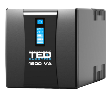 Sisteme UPS - UPS Line Interactive 1600VA 900W LCD 4 Iesiri Schuko Management USB AVR Autonomie Extinsa pentru Servere & Sisteme Securitate TED Electric TED004642