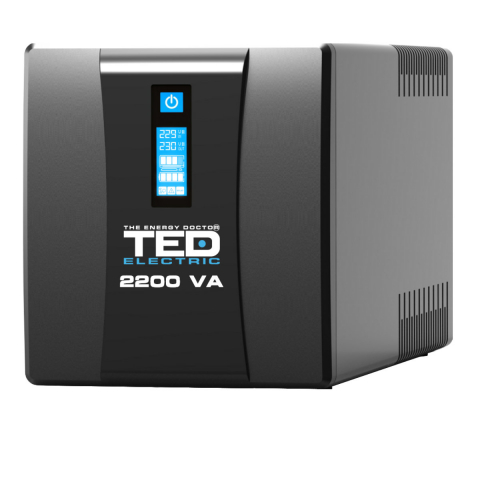 Sisteme UPS - UPS Line Interactive 2200VA 1250W LCD 3 Iesiri Schuko Management USB AVR Autonomie Extinsa pentru Servere & Sisteme Securitate TED Electric TED004666