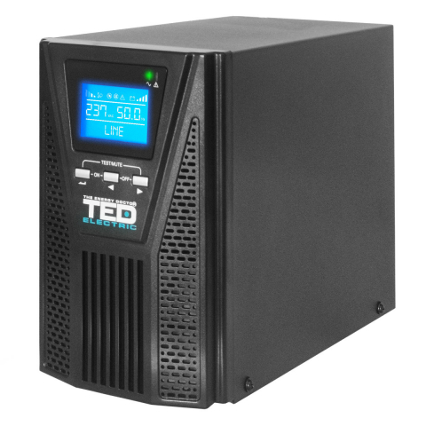 Sisteme UPS - UPS Online 1000VA 900W Dubla Conversie Sinus Pur LCD 2 Iesiri Schuko Management Remote pentru Echipamente Critice TED Electric TED003973