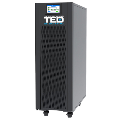 Sisteme UPS - UPS Online Trifazat 15kVA 15kW Dubla Conversie Sinus Pur Terminal Block Management Remote Integrare SCADA/BMS pentru Industrial & Centre Date TED Electric TED004246