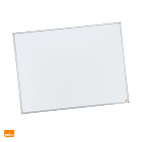 Birotica papetarie - Whiteboard magnetic Nobo Essentials, suprafata din otel, rama din aluminiu de 12 mm, tavita pentru accesorii, 120x90 cm, alb