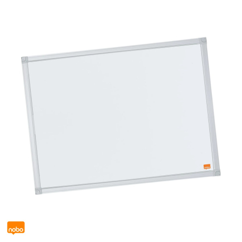 Birotica papetarie - Whiteboard magnetic Nobo Essentials, suprafata din otel, rama din aluminiu de 12 mm, tavita pentru accesorii, 60x45 cm, alb