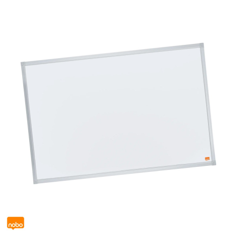 Birotica papetarie - Whiteboard magnetic Nobo Essentials, suprafata din otel, rama din aluminiu de 12 mm, tavita pentru accesorii, 60x90 cm, alb