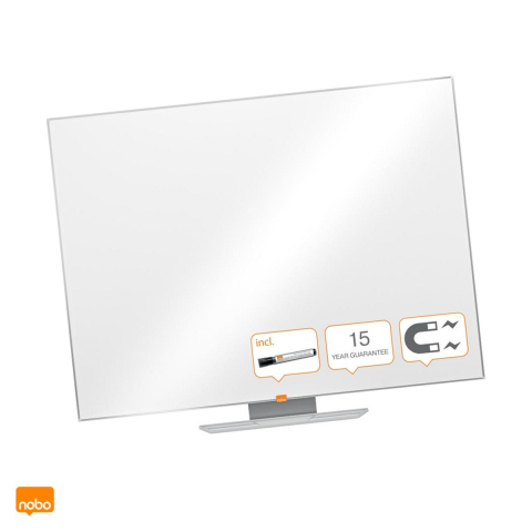 Birotica papetarie - Whiteboard magnetic Nobo Nano Clean, suprafata din otel, montaj ascuns InvisaMount, tavita si marker incluse, 90x180 cm, alb