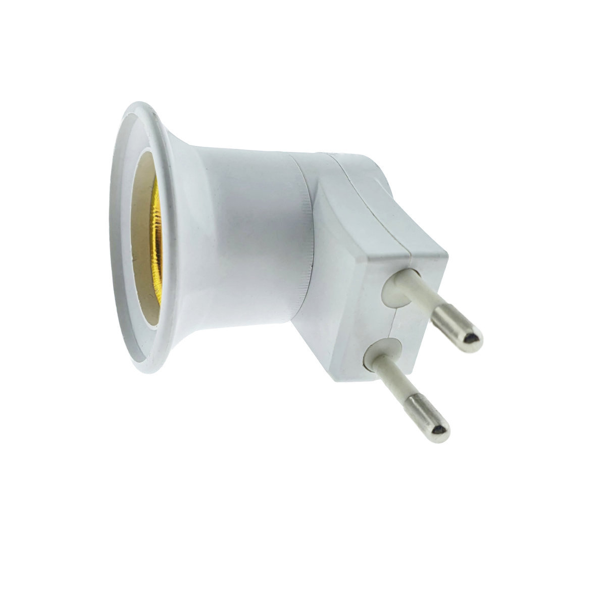 Adaptor Priza Bec E27 cu Intrerupator Incorporat Alb, Compact, dimensiuni 85 x 48 x 45 mm [7]