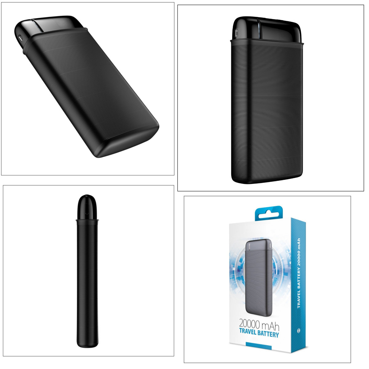 Baterie externa tip powerbank, 20000 mAH, 2 x USB, 1 x Type C, 1 x microUSB, indicator LED, neagra [5]