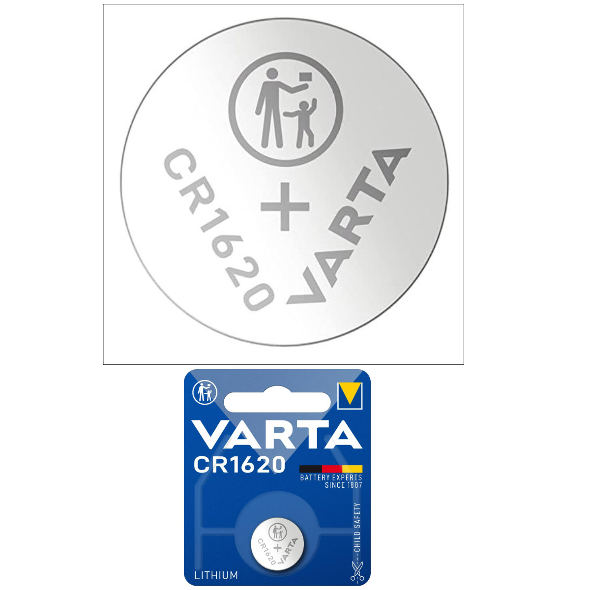 Baterie Litiu 3V CR1620, tip moneda, Varta 27693, in blister [2]