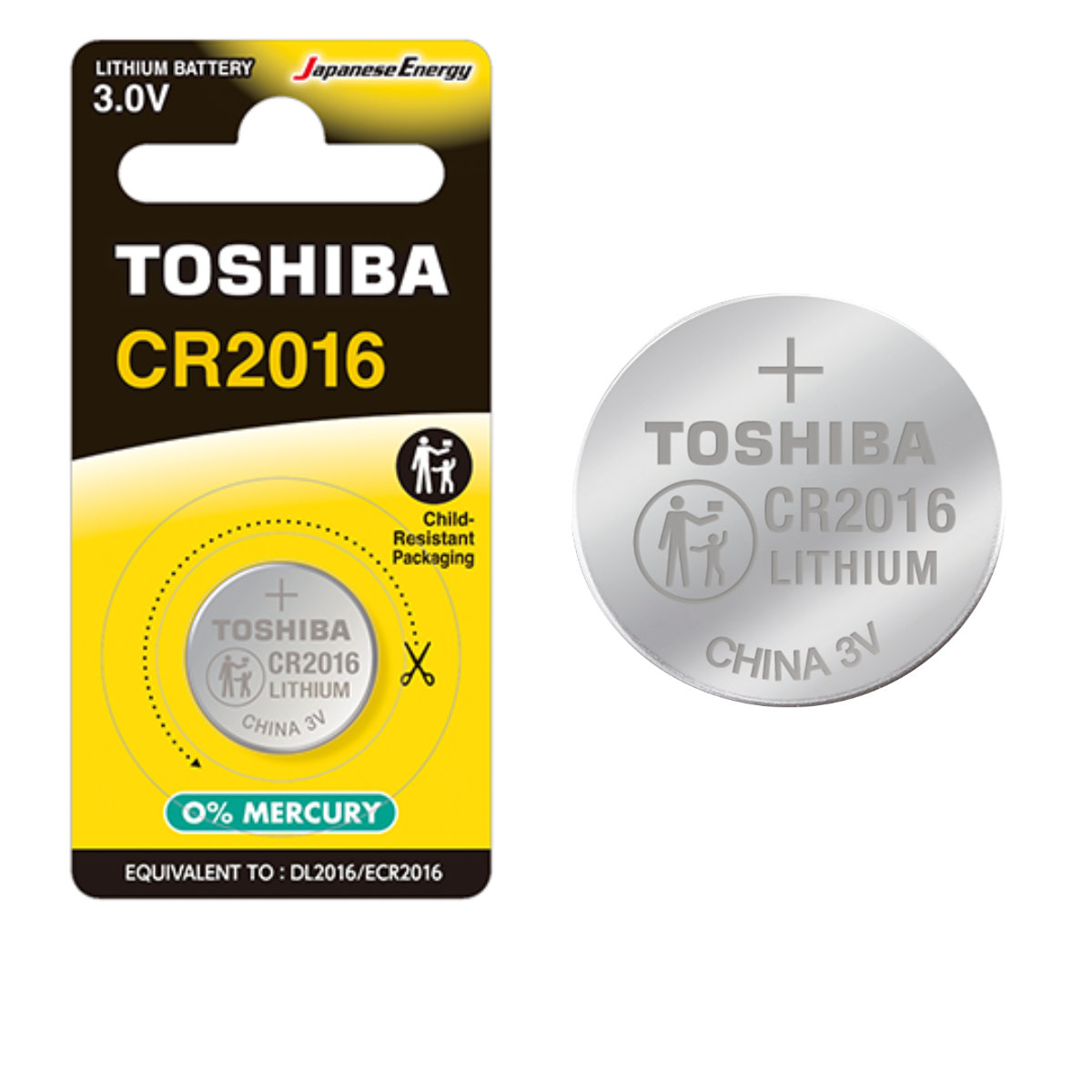 Baterie litiu 3V CR2016, tip moneda, Toshiba, in blister [1]