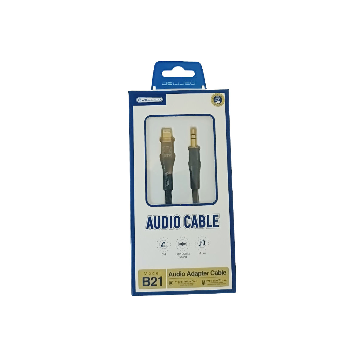 Cablu cu conector jack 3.5 mm la conector tip lightning, Jellico B21, 100 cm, in blister, negru [4]
