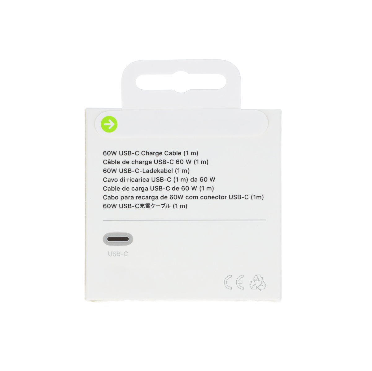 Cablu de date USB Type-C la USB Type-C, 60W, lungime 1m, pentru Apple, blister, alb [5]