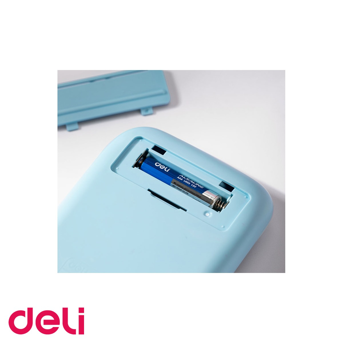 Calculator de birou Deli, 10 digits, taste multicolore, display LCD inclinat, albastru [5]
