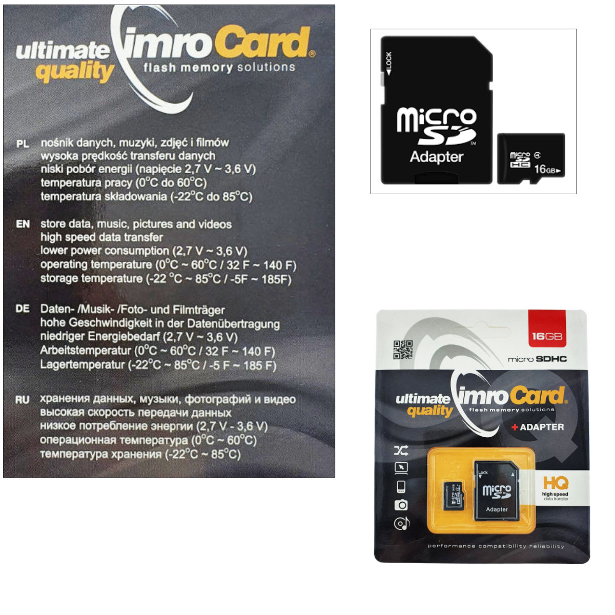 Card Memorie IMRO microSDHC 16GB Clasa 4 cu Adaptor, in blister [3]
