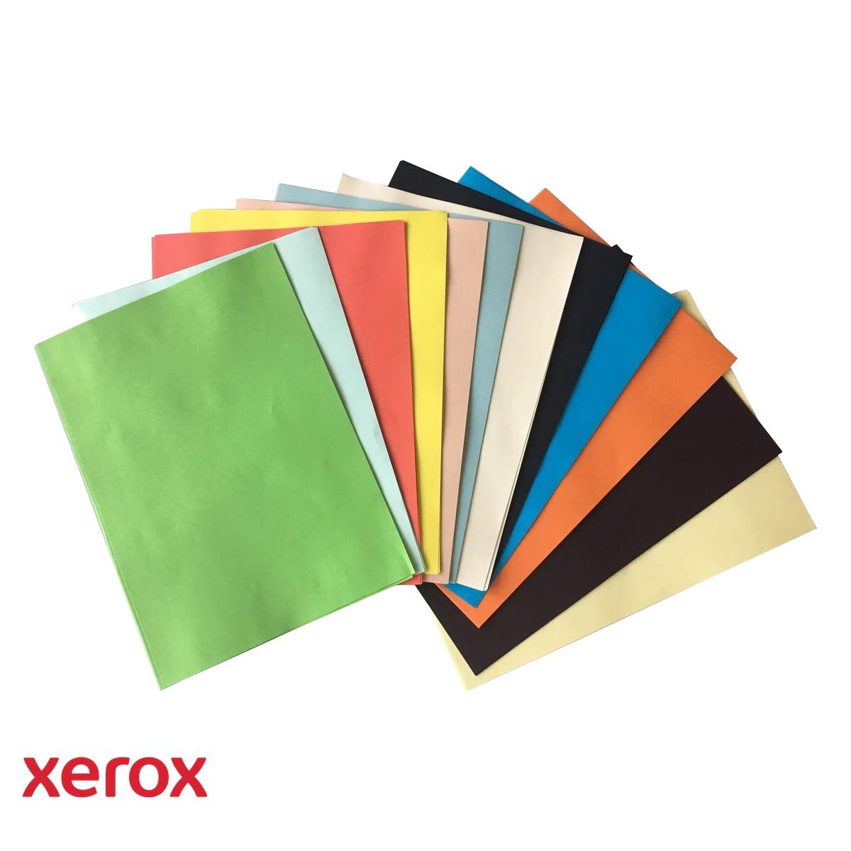 Carton copiator colorat Xerox A4, 160g, set 24 coli in 12 culori inclusiv negru si maro, pentru proiecte creative [4]