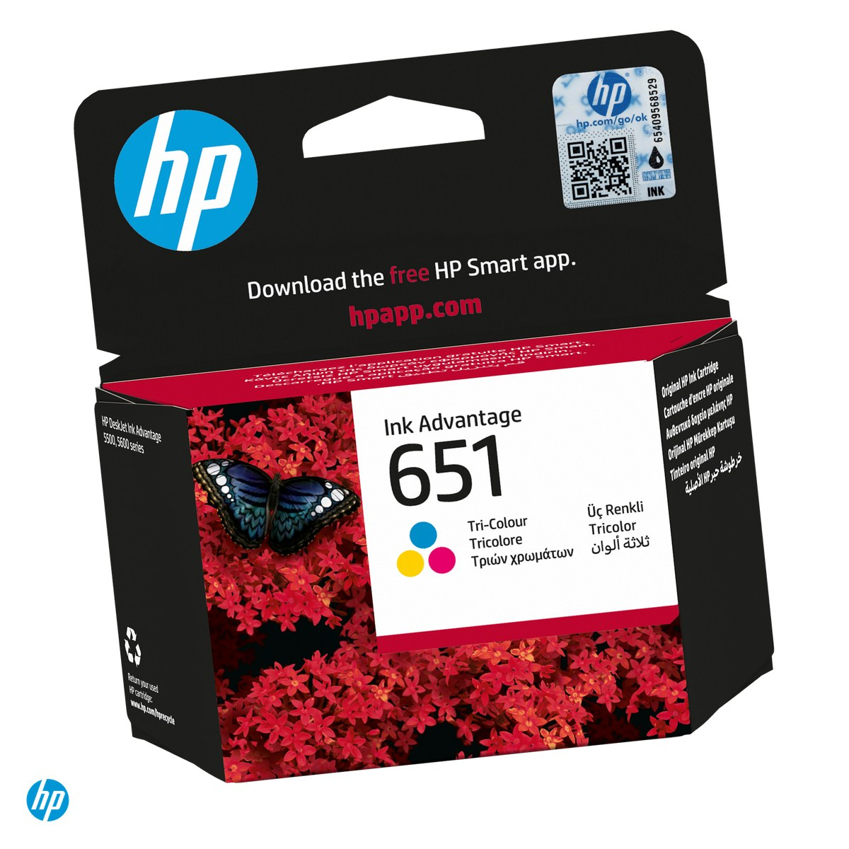 Cartus de cerneala HP 651 Ink Advantage, cerneala dye, randament 300 pagini, pentru HP OfficeJet 202, HP DeskJet Ink Advantage 5575, 5645, tricolor, C2P11AE [1]