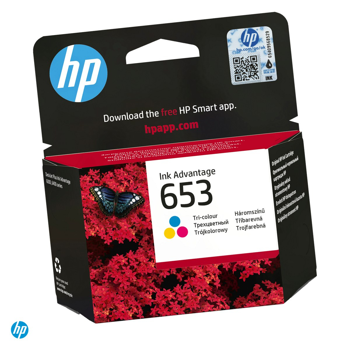 Cartus de cerneala HP 653 Ink Advantage, 5 ml, cerneala dye, randament 200 pagini, pentru HP DeskJet Ink Advantage, tricolor, 3YM74AE [1]