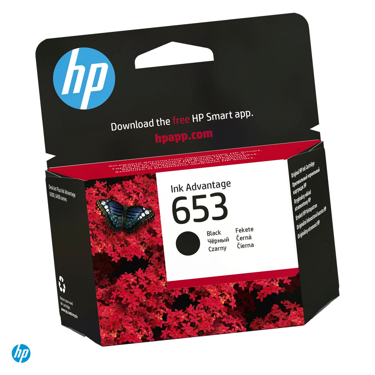 Cartus de cerneala HP 653 Ink Advantage, 6 ml, cerneala pigment, randament 360 pagini, pentru HP DeskJet Ink Advantage, negru, 3YM75AE [1]