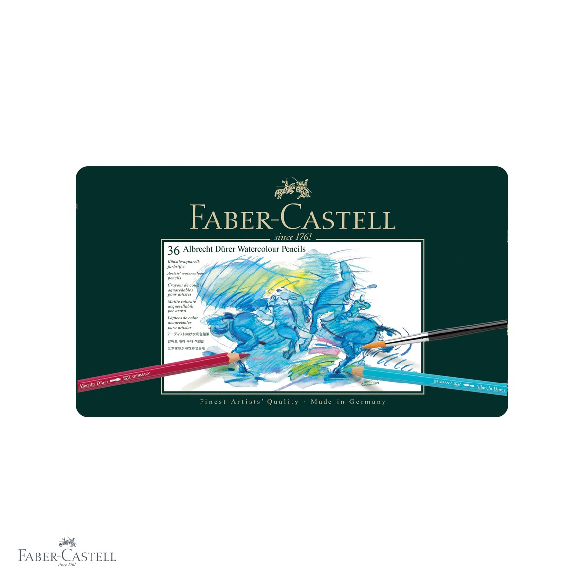 Creioane colorate acuarela Faber-Castell Albrecht Durer, 36 culori, cutie metalica, pentru artisti profesionisti [1]