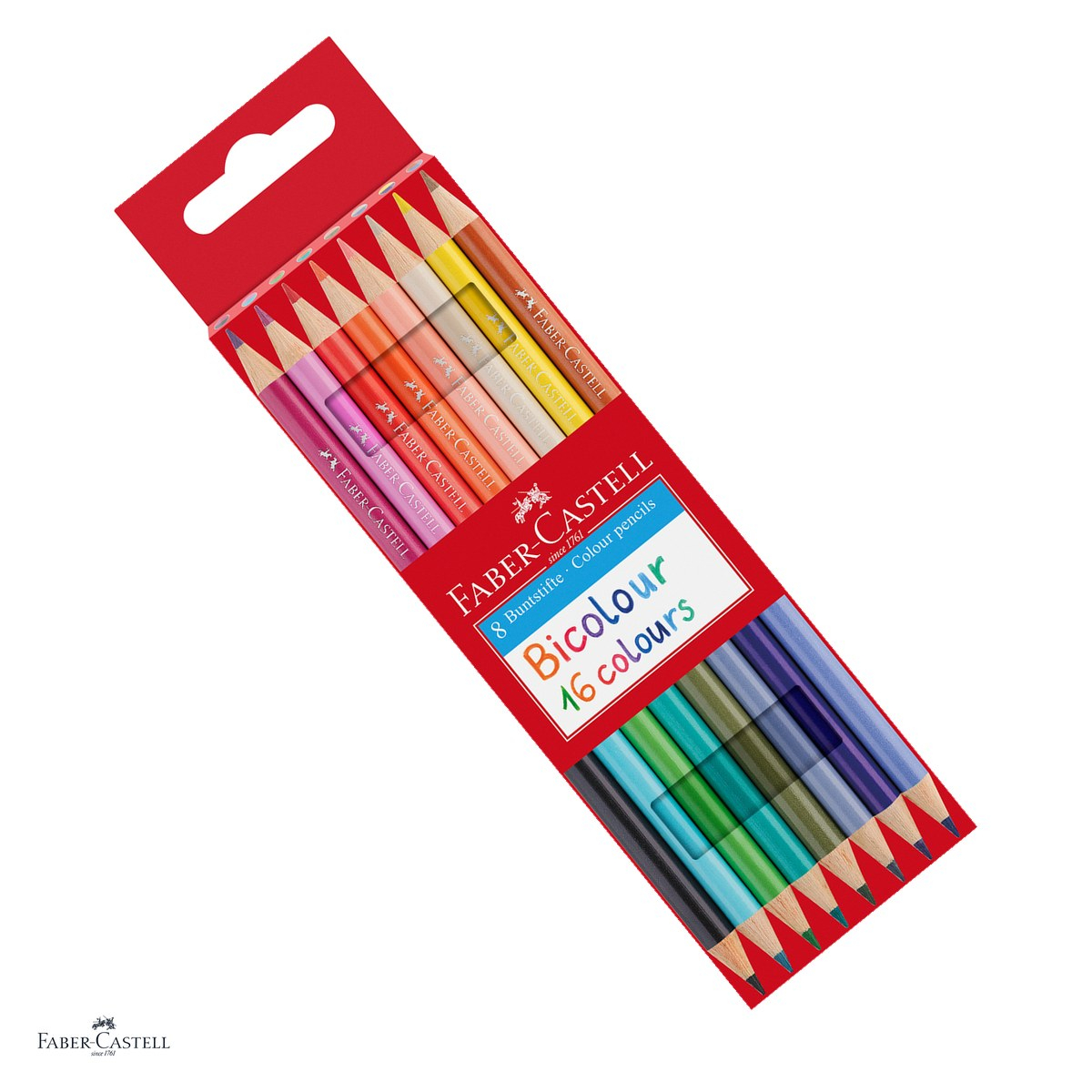 Creioane colorate Faber-Castell, bicolore, 8 creioane x 2 culori [1]
