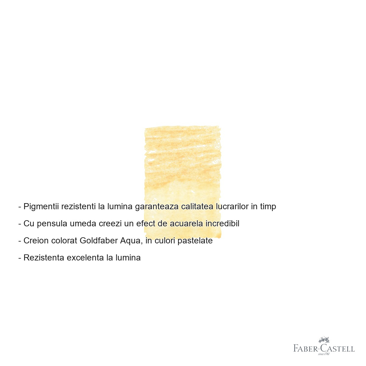 Creion colorat acuarela Faber-Castell Goldfaber portocaliu pastel 409 pentru arta si grafica [2]