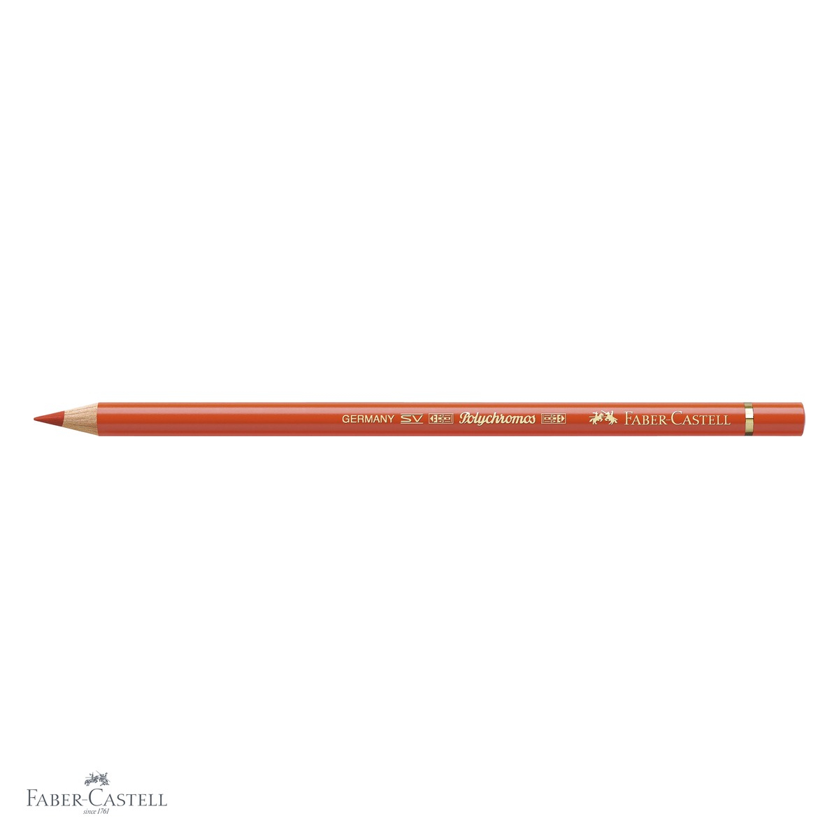 Creion colorat Faber-Castell Polychromos oranj cadmium inchis, mina moale pe baza de ceara, pentru artisti [4]
