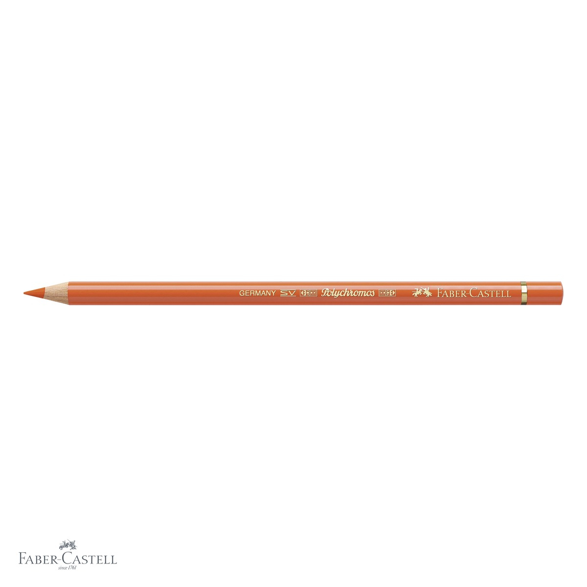 Creion colorat Faber-Castell Polychromos oranj, mina moale pe baza de ceara, rezistent la apa, pentru artisti [4]