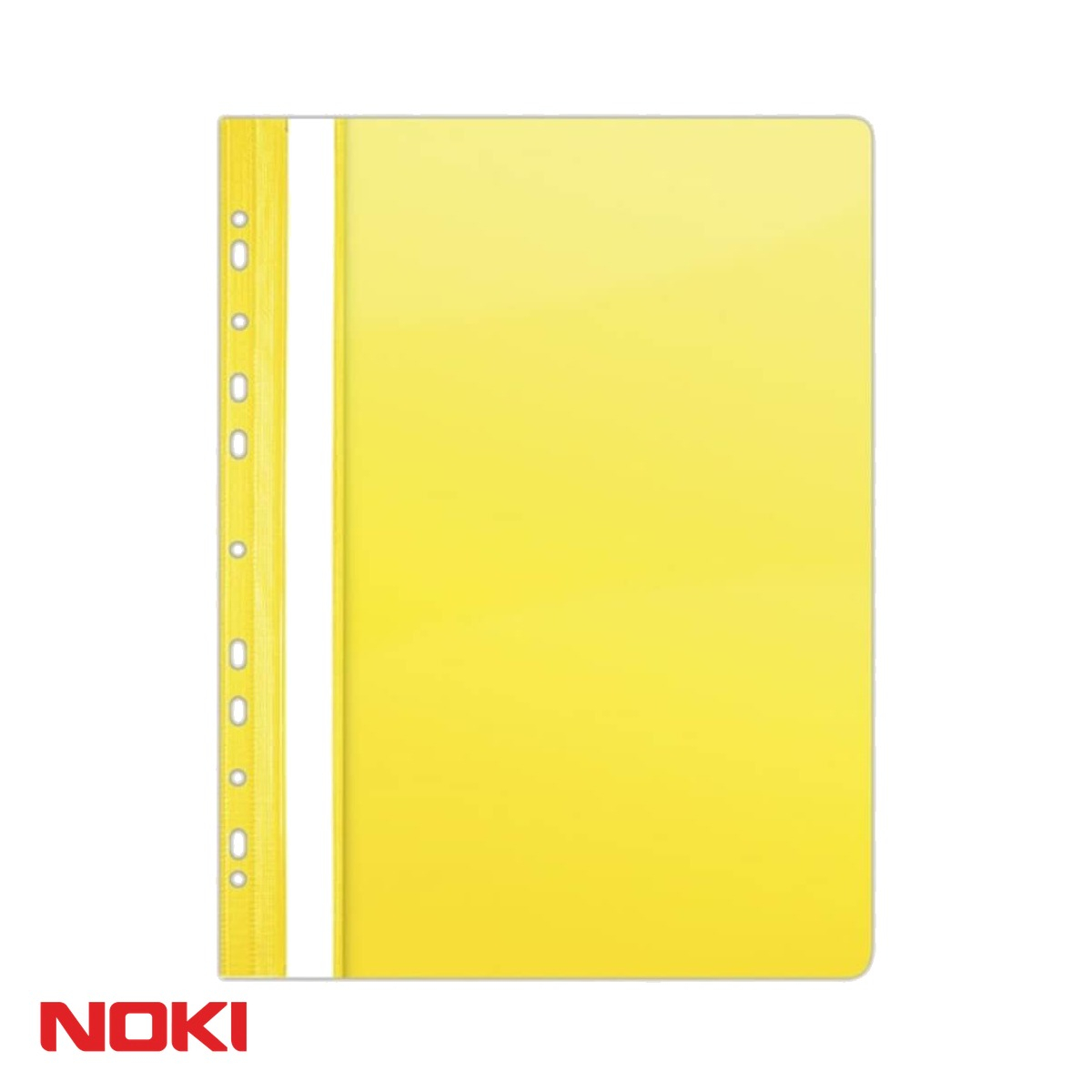 Set 10 dosare plastic cu sina si multiperforatii Noki, format A4, galben, pentru arhivare in biblioraft [1]
