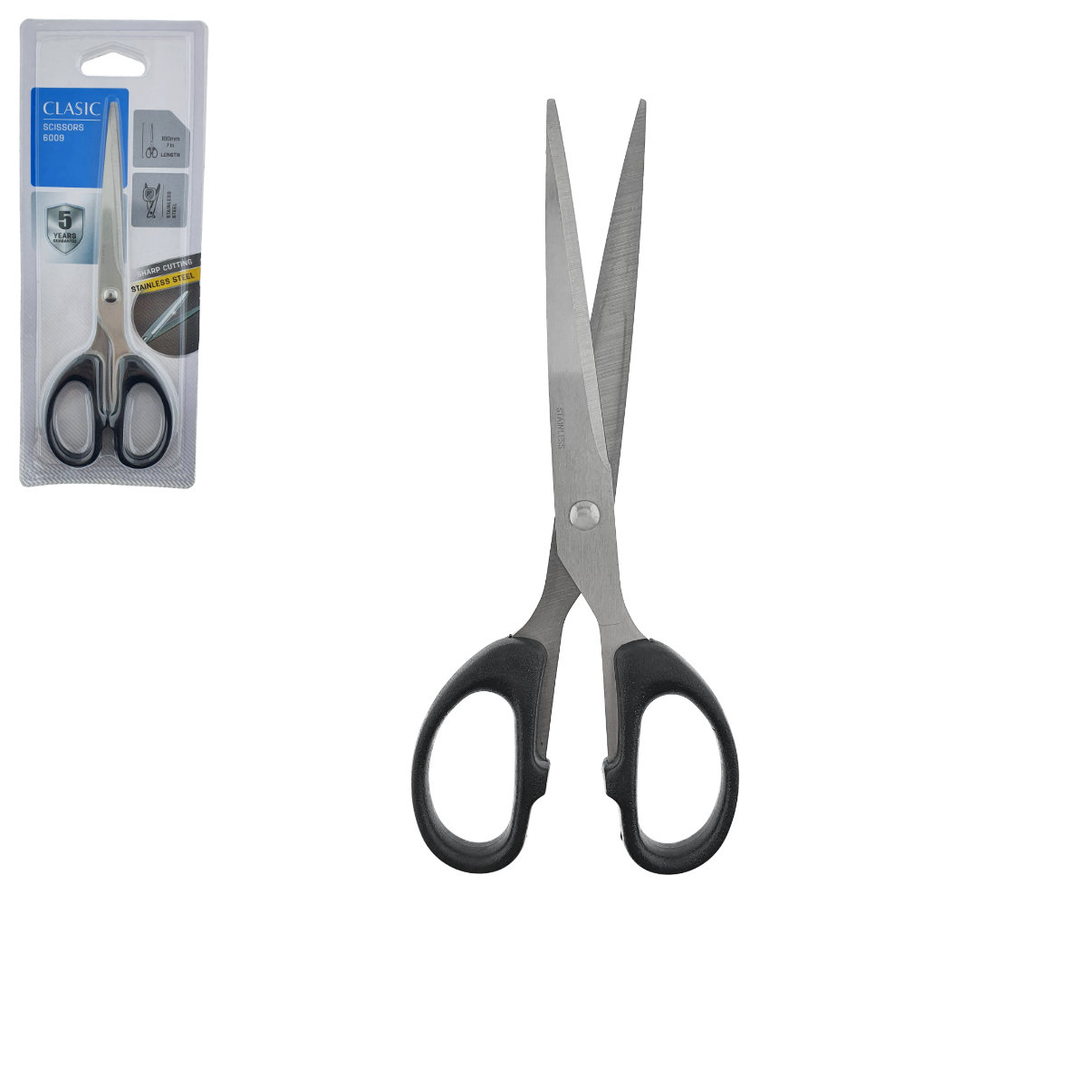 Foarfeca multifunctionala cu manere simetrice negre, model Classic 96009, lungime 18 cm, in blister [1]