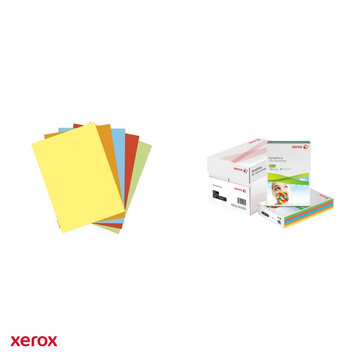 Hartie copiator color A4 Xerox, culori intense asortate, 5 x 50 coli, 80 g/mp, 250 coli [4]