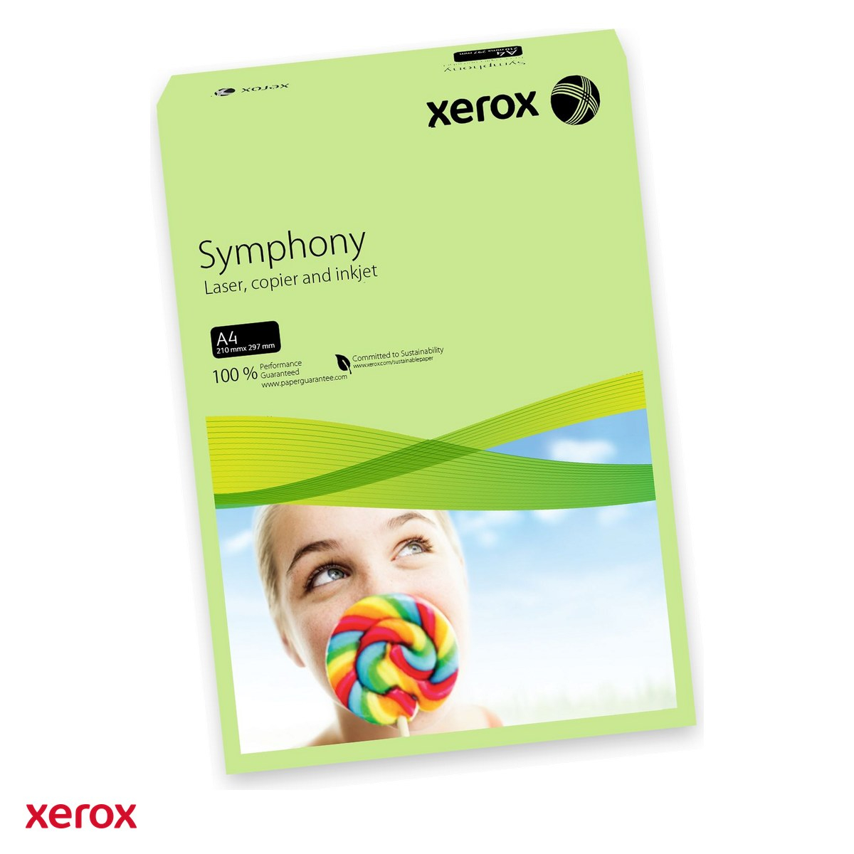 Hartie copiator color A4 Xerox, verde pal, 80 g/mp, 500 coli [1]