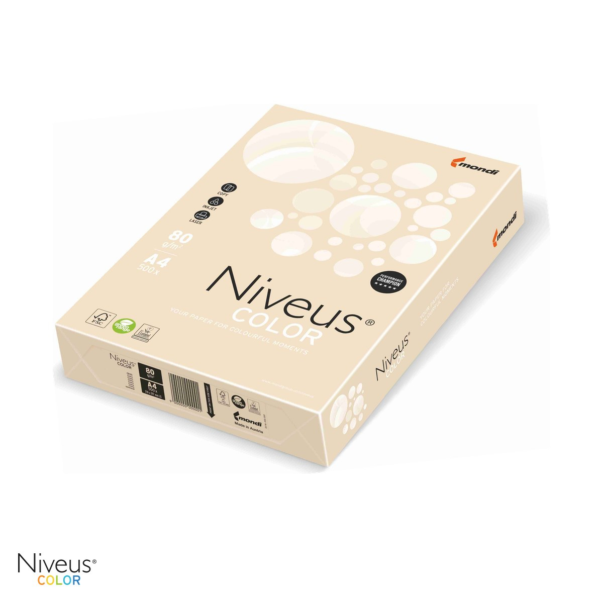 Hartie copiator color Niveus CR20 A4, crem pal, 80 g/mp, 500 coli [1]