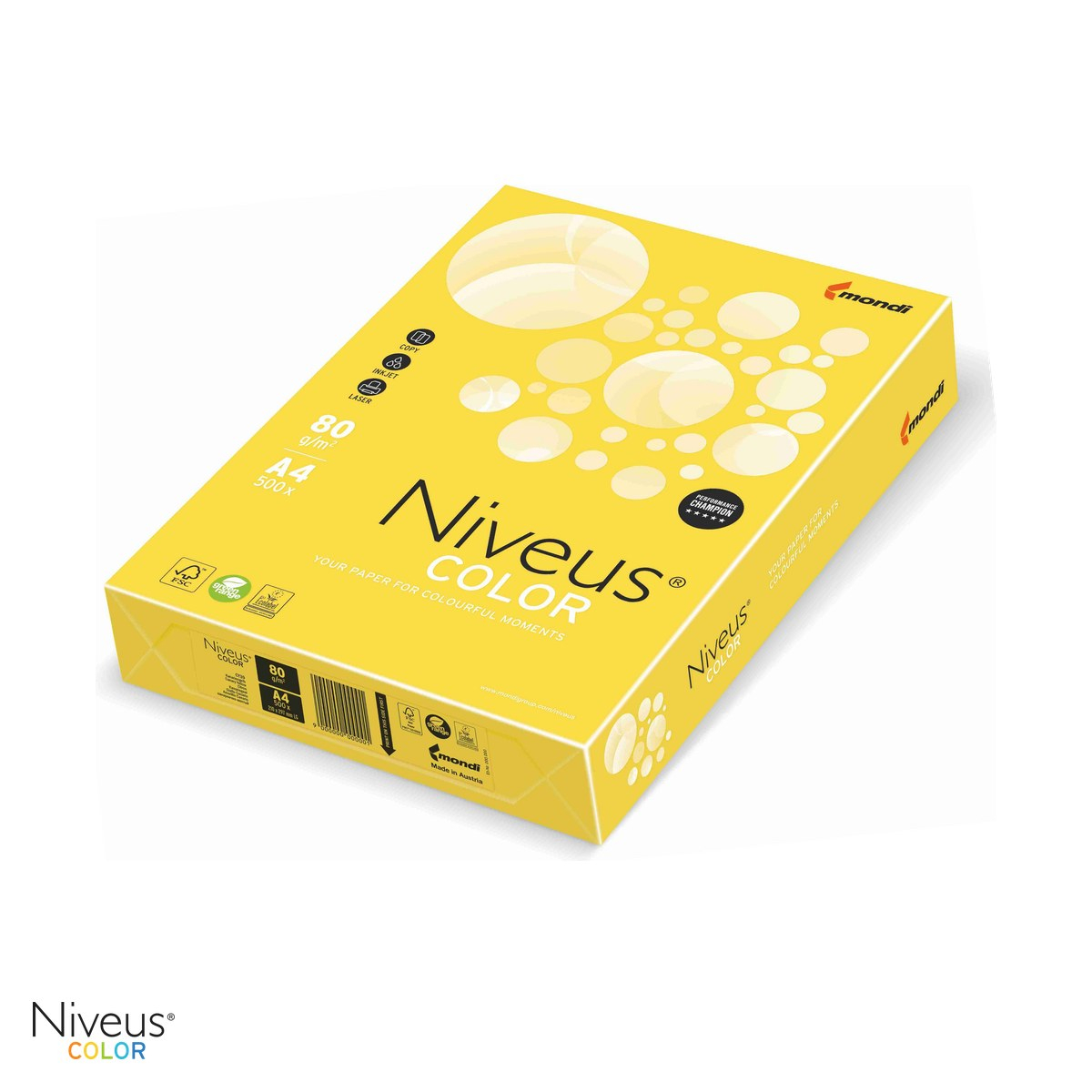 Hartie copiator color Niveus CY39 A4, galben canar intens, 80 g/mp, 500 coli [1]