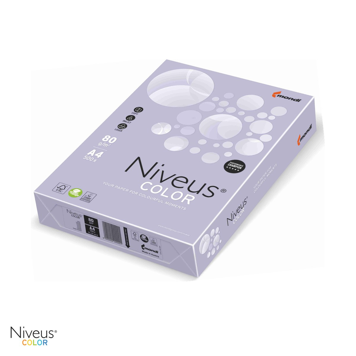 Hartie copiator color Niveus LA12 A4, lavanda trend, 80 g/mp, 500 coli [1]