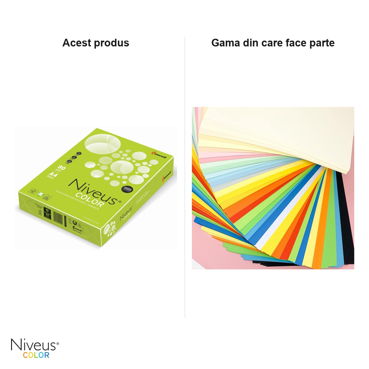 Hartie copiator color Niveus LG46 A4, verde lime intens, 80 g/mp, 500 coli [6]
