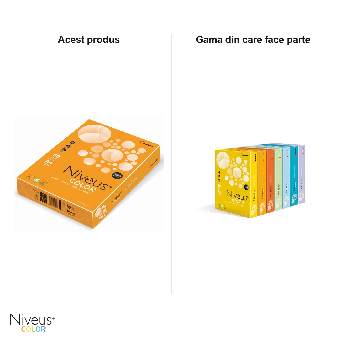 Hartie copiator color Niveus MO15 A4, portocaliu mandarin intens, 80 g/mp, 500 coli [5]