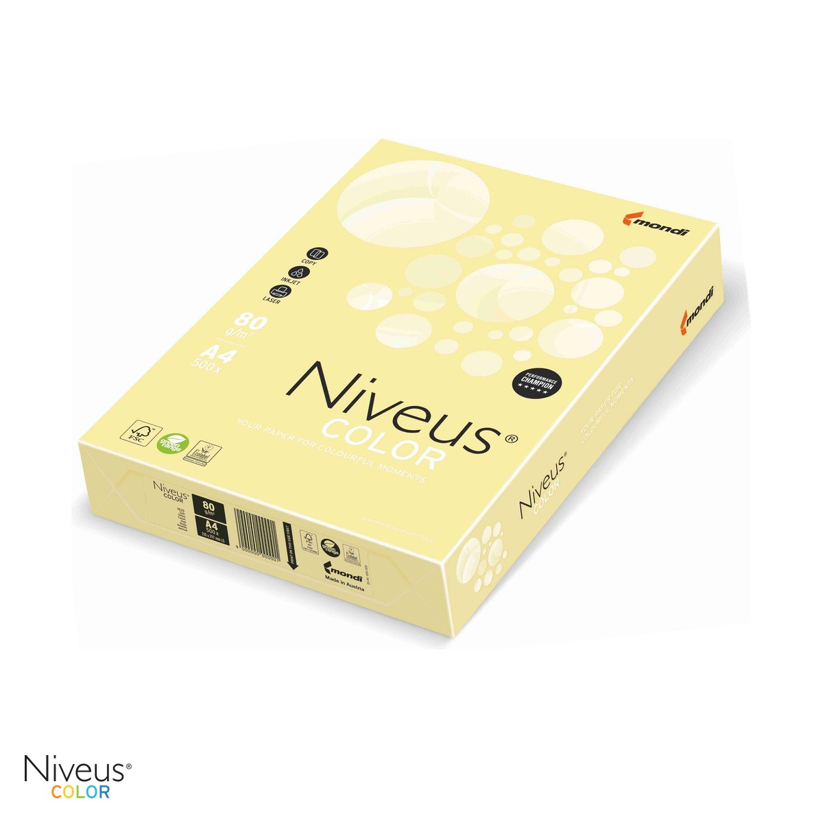 Hartie copiator color Niveus YE23 A4, galben pal, 80 g/mp, 500 coli [1]